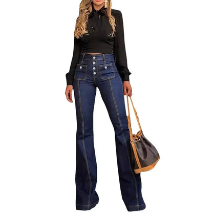 🍒Flared pants for women mom jeans vintage wide leg trousers high waist denim high street work party night club Jeans elegant Y2k clothing Day Denims Dinner Denims Dancing Denims