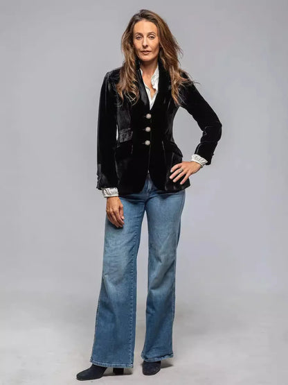 🍒Women’s blazer coats turn down collar vintage jacket velvet outerwear long sleeve slim fit y2k streetwear elegant office jacket party occasion wear Very Vintage Velvet