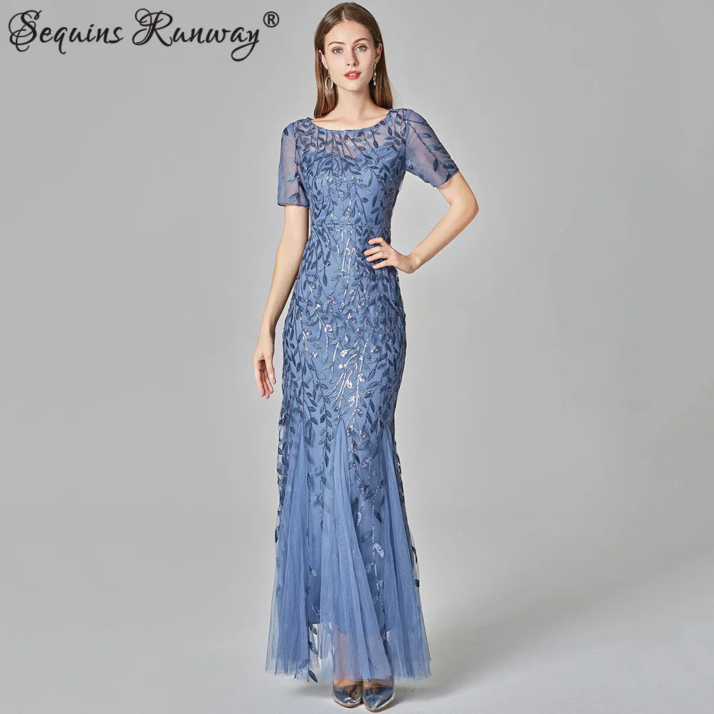 🍒Sequin maxi cocktail dress long bridesmaid prom outfit for special occasion party club bodycon vintage style clothing You'll Fish This Mermaid Out Time &Time