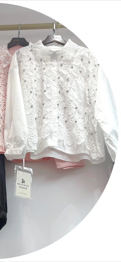 🍒Sequin shirt with beading ruffle blouse for women black occasion shirt Y2k long sleeve occasion top feminine fashion evening wear party wear tops Look Frilling In Your Frilly Frills