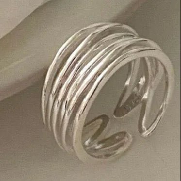 🍒925 Sterling silver rings for women geometric fine jewellery finger adjustable rings Interware cubic zirconia accessorize trendy jewellery for women birthday gifts