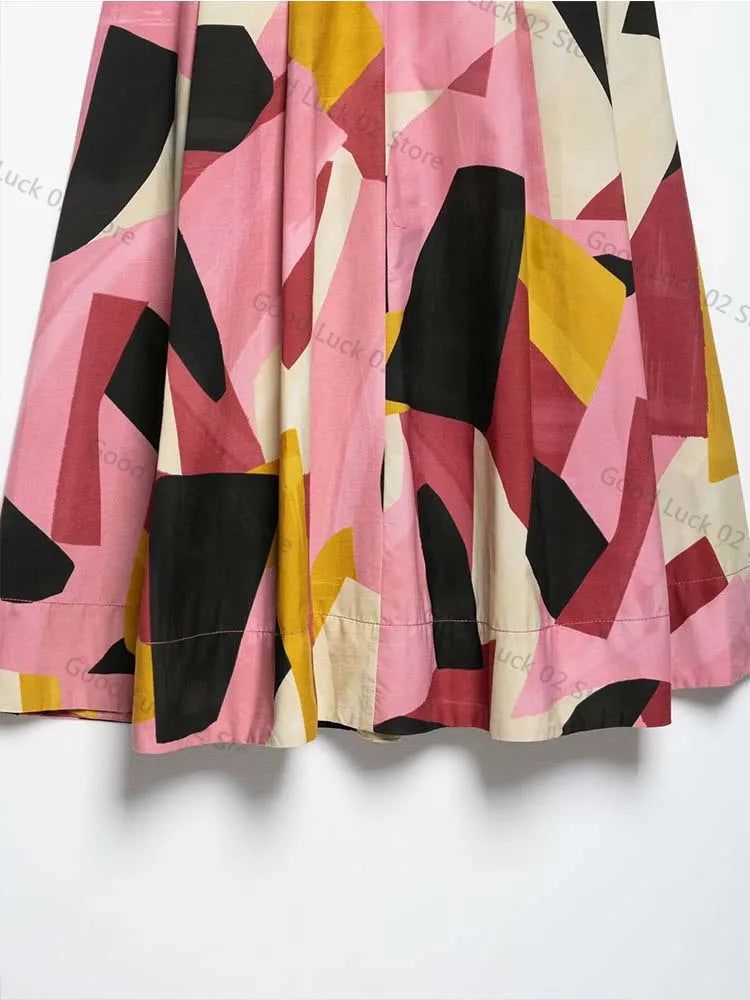 🍒Printed skirts a-line for women side zipper vintage clothing style female fashion wear elegant  smart casual clothing women party occasion wear You'll Get Multi A-pproval Wearing This