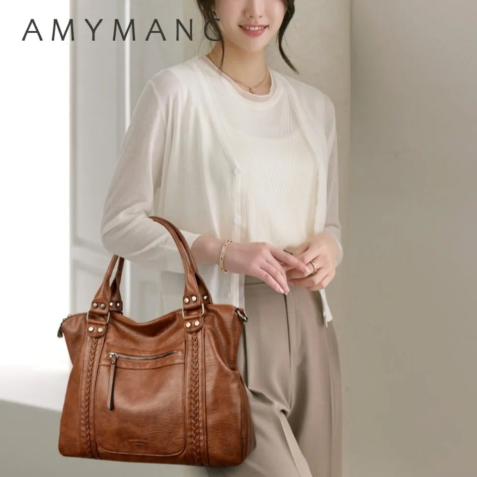 🍒Soft faux leather shoulder crossbody bags for women hot luxury handbag Designer casual tote office work bag Clever Faux Leather