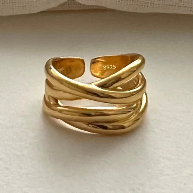 🍒925 Sterling silver rings for women geometric fine jewellery finger adjustable rings Interware cubic zirconia accessorize trendy jewellery for women birthday gifts