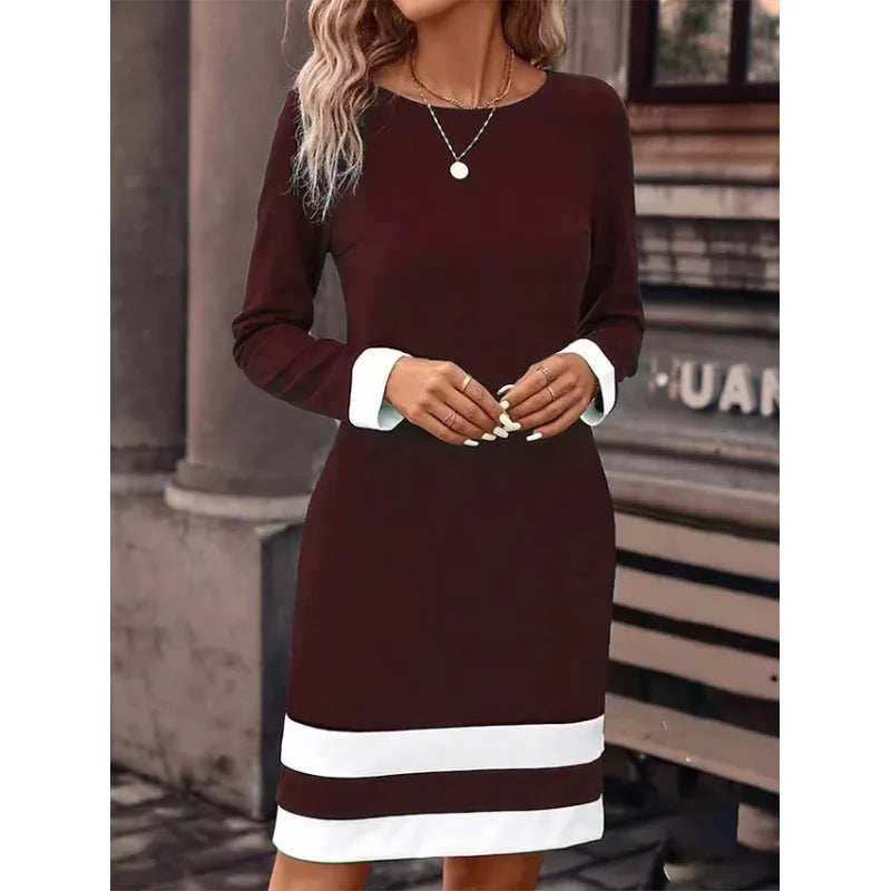 🍒Autumn winter fashion slim fitting long sleeve knitted dress women round neck outfit female smart casual clothes Cool Fashion Lines