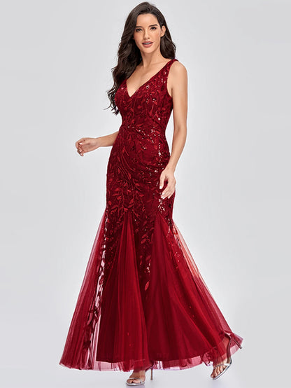 🍒Sequin maxi cocktail dress long bridesmaid prom outfit for special occasion party club bodycon vintage style clothing You'll Fish This Mermaid Out Time &Time
