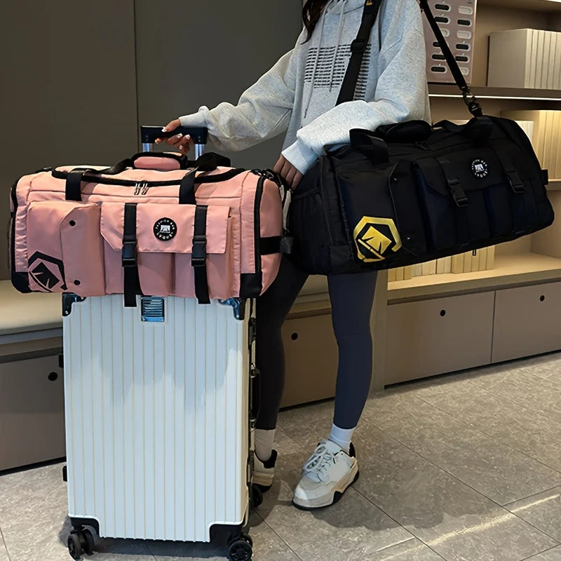 🍒Gym bag colourful outdoor sports travel bag storage bag large capacity weekend dufflle women suitable for both men and women travel backpack, wet and dry separation independent shoe storage compartment