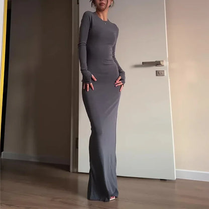 🍒Dresses fashion wear Long outfit  smart casual women maxi dress fitted outfit  party occasion wear No Grey Area Gorgeous Great Grey