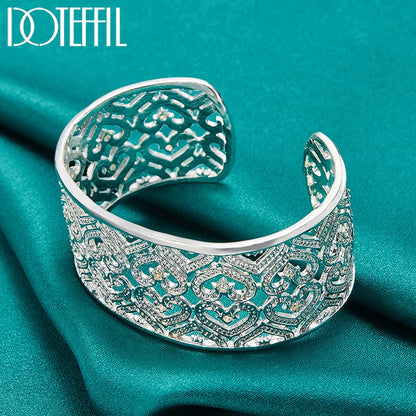 🍒925 Sterling silver bangle big 28mm heart bracelet silver woman's jewellery wedding engagement fashion party wear jewellery Wear Your Heart On Your Sleeve