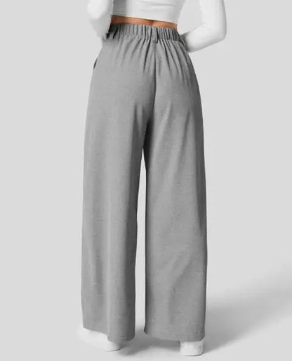 🍒Elegant women straight pants flowy solid colour high waisted trousers wide leg work wear female fashion clothes No Need To Put The Leg Work In To Get These Legs