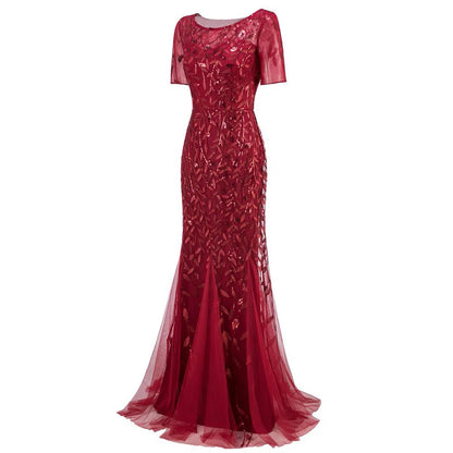 🍒Sequin maxi cocktail dress long bridesmaid prom outfit for special occasion party club bodycon vintage style clothing You'll Fish This Mermaid Out Time &Time