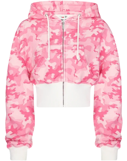 🍒Pink two piece sportswear camo short hoodie for women y2k fashion wear camo top plus matching camo sports pants set Fight For Your Pink Camo