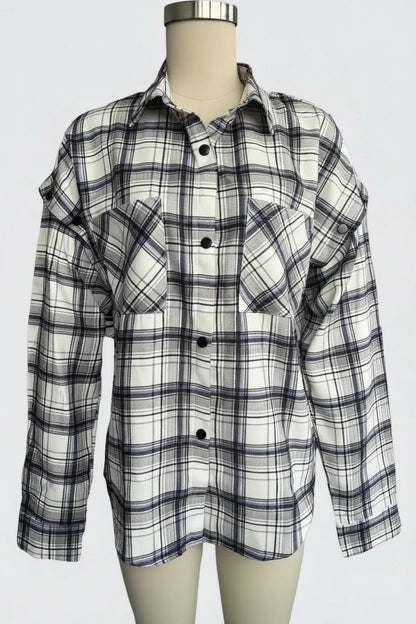 🍒Women's spring shirt Jacket checkered short-sleeved pocket retro luxurious chic trendy minimalist fashion check blouse designer comfy style clothing Dont Be Stale Mate Get This Checkers