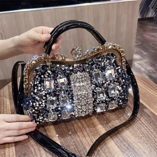 🍒Diamond sequin bag designer handbag brand fashion encrusted embellished crossbody body shoulder bags for evening wear occassion Rush For This Crust