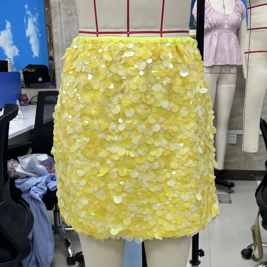 🍒Sequin mini skirt fashion slimming high-waisted shiny Socialite party wear elegant a-line mini skirts women's clothes smart casual occasion wear Sunshine In Your Mini