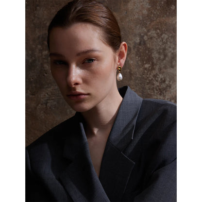 🍒Simulated pearls earrings drop earrings stainless steel stylish Versatile daily Jewellry occasion jewellery  Gift Pretty Perfect Pearl