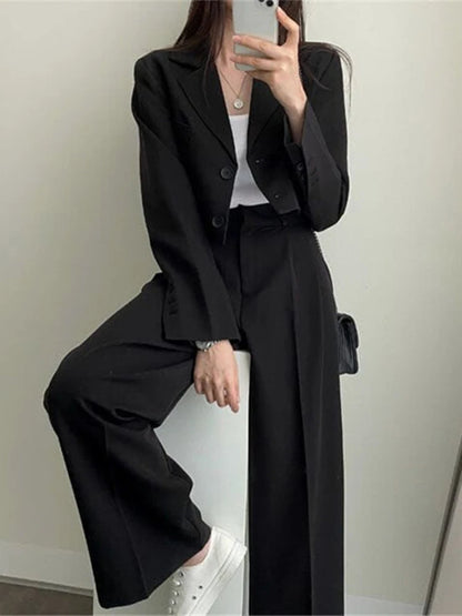 🍒Two piece set outfits office pants suits for women long sleeve jacket and high waisted pants occasion wear smart casual clothing Casualy Smart
