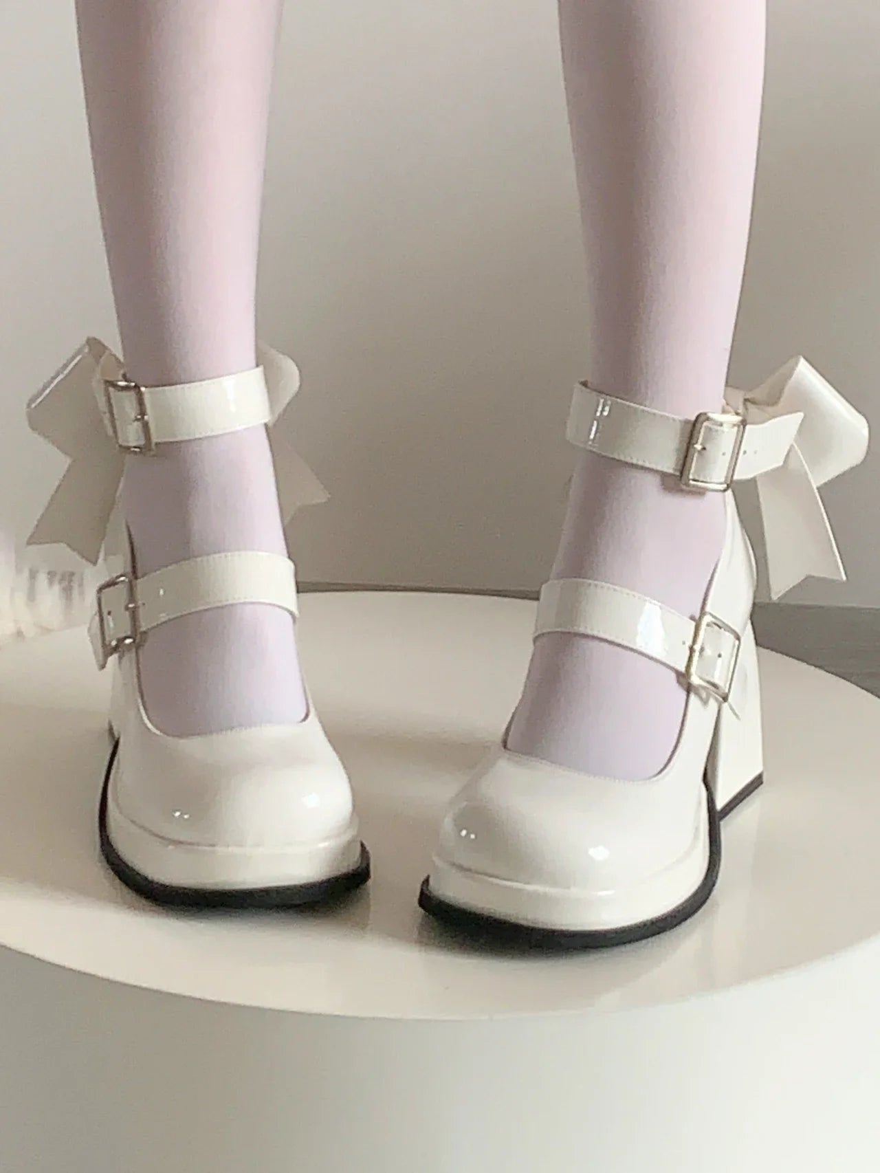 🍒Mary jane high heels cute and comfy pumps smart casual footwear for women party shoes with bow shoes pink original occasion footwear Put Some BACK BOW-n Into Your Party Shoes