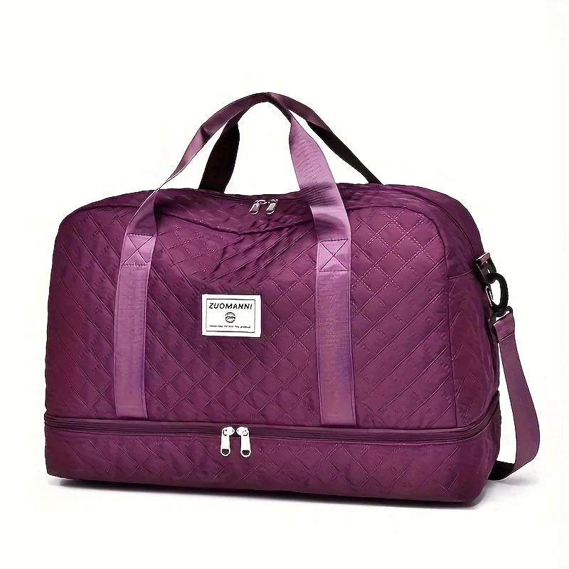 🍒Luxury duffel bag for women large capacity handbag shoulder & crossbody tote bag with compartments dry wet separation dual side pockets for travel gym etc.   Step Up To Quality In Your Gym Bag Tote
