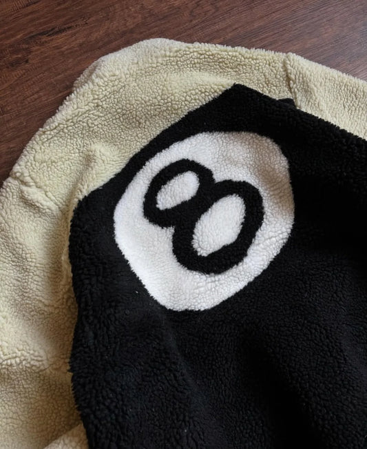 🍒Oversized street wear jacket reversable coat letter No. 8 billiard embroidery Y2K clothes unisex casual wear zipper casual jacket cotton clothing Try Your Luck