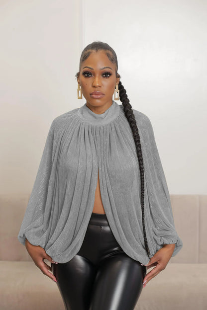 🍒Colourful chiffon blouses plus size printed front split blouse fashion batwing loose fitting see though top with puff sleeves party night club blouses shirt for women OPEN Up Your Armoire to A Cool BLOUSE