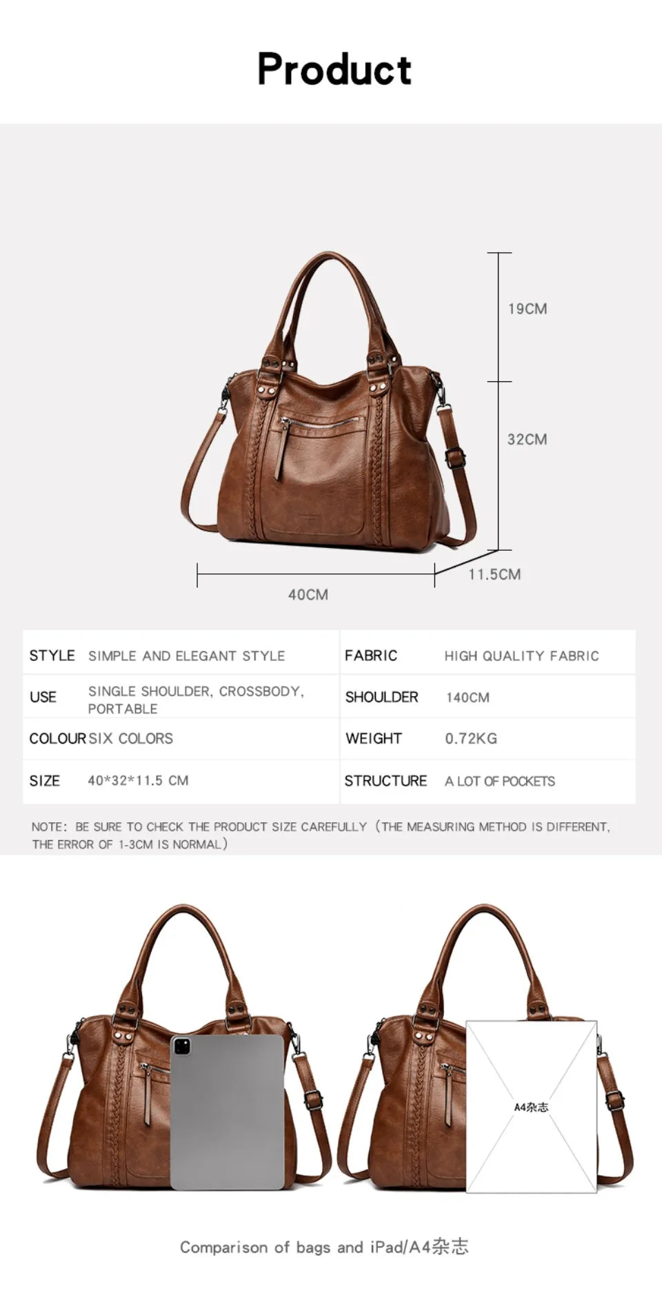 🍒Soft faux leather shoulder crossbody bags for women hot luxury handbag Designer casual tote office work bag Clever Faux Leather