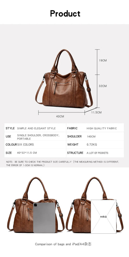 🍒Soft faux leather shoulder crossbody bags for women hot luxury handbag Designer casual tote office work bag Clever Faux Leather