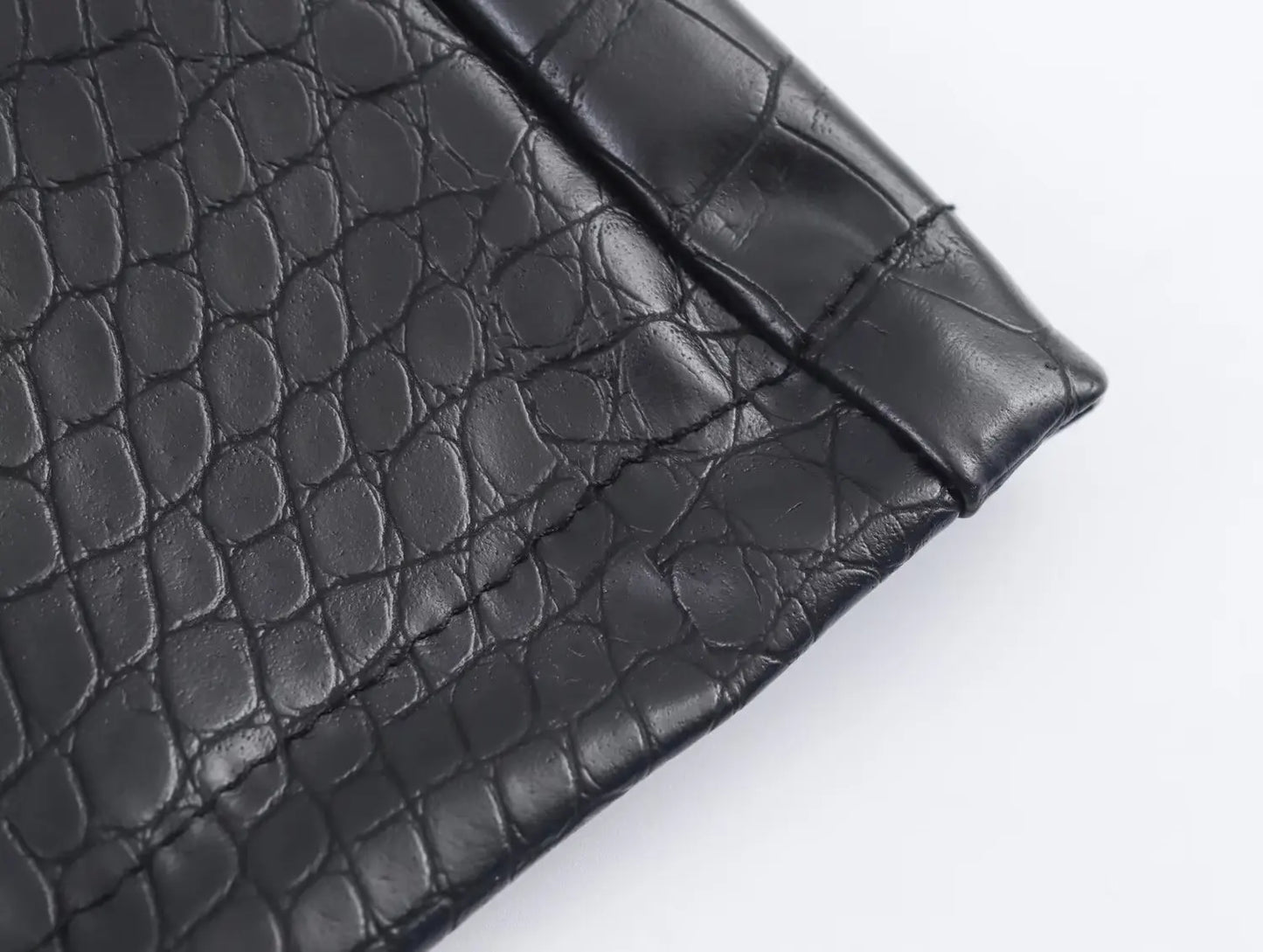🍒Extra long faux leather trench coat vintage maxi luxury pu double breasted black designer outerwear clothing smart casual Crocodile Style