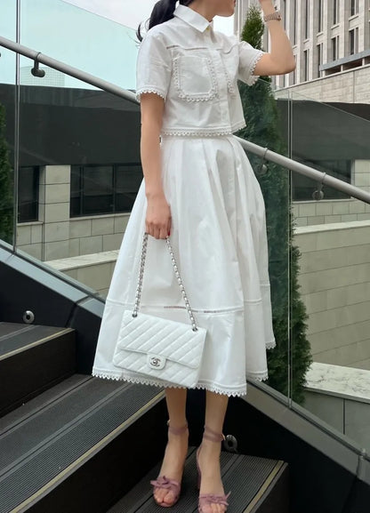 🍒Summer shirt for women smart casual wear beading short sleeve crop top button up shirt beach party wear summer party wear holiday clothes (matching skirt also available) White Their When You Need It