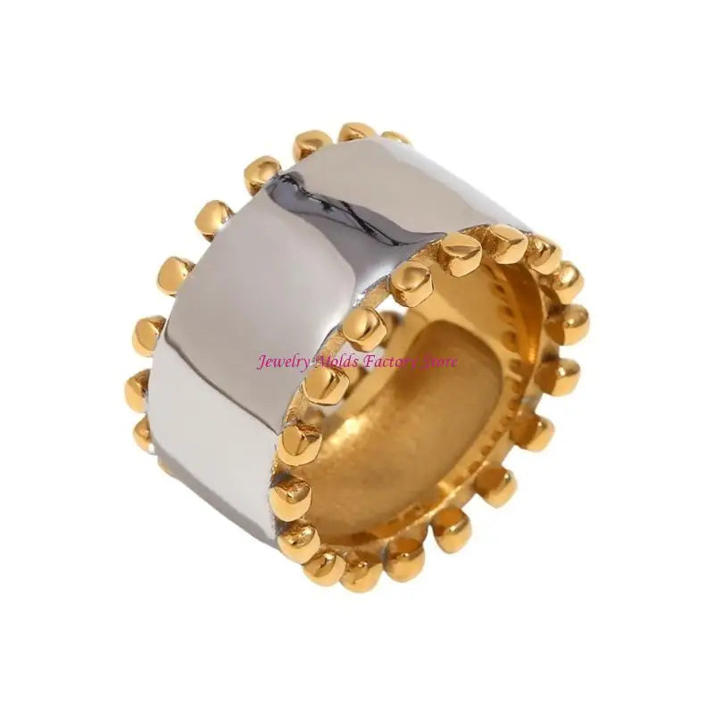 🍒Mix color jewellery round bead edge smooth stainless steel women's earrings stainless steel ring and stainless steel bracelet Set high-end design every day jewellery occasion Jewellery Gift This Gold Will Steel Attention