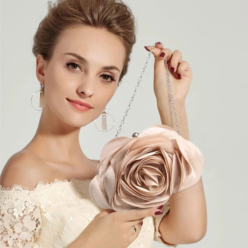 🍒Evening flower bag small bride purse occasion party handbag for  wedding guest floral chain bag ladies clutch Picked For You