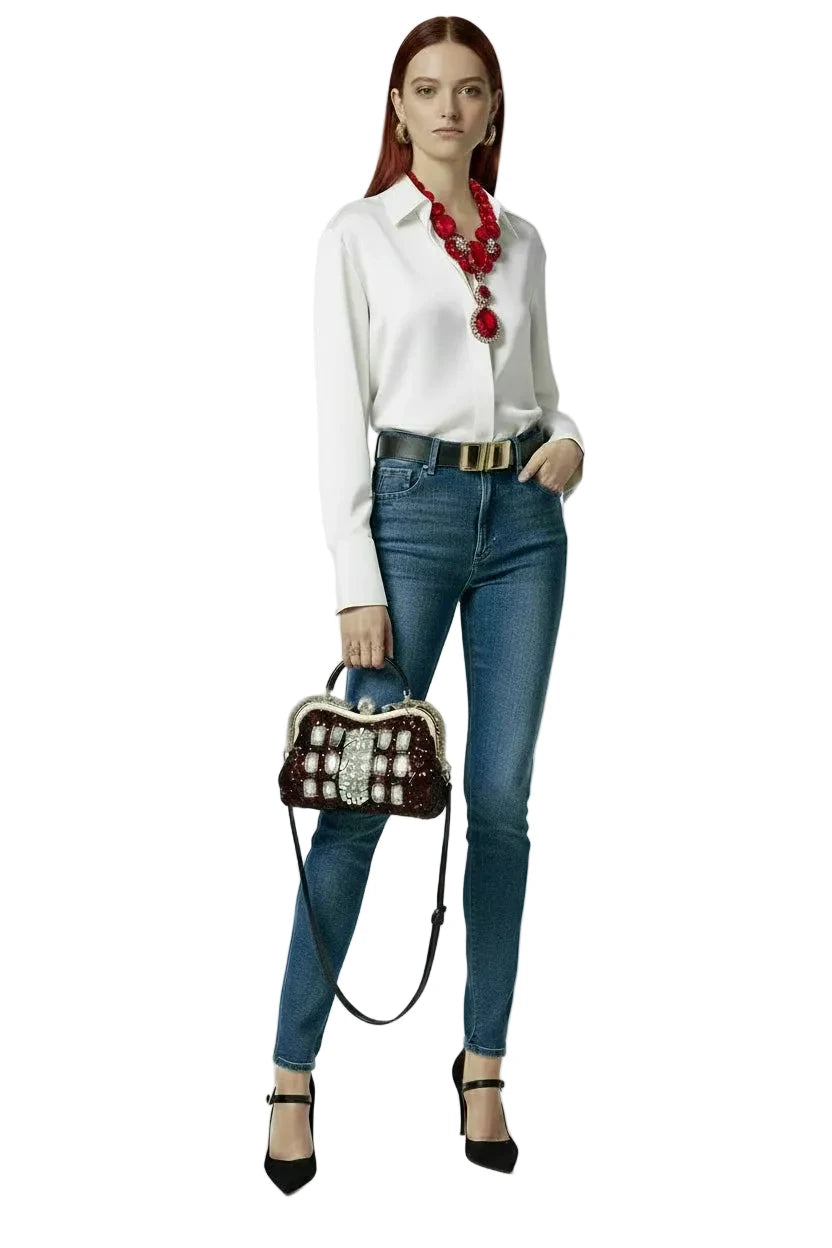 🍒Diamond sequin bag designer handbag brand fashion encrusted embellished crossbody body shoulder bags for evening wear occassion Rush For This Crust