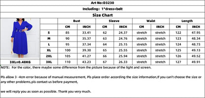 🍒Elegant womens dress v neck long sleeves waist belt a-line outfits solid clothing pleated classy fashion office wear for ladies banquet formal wear summer clothing Pleasing Pleats