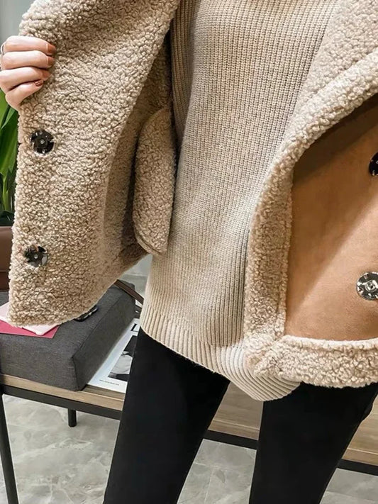 🍒Womens autumn winter waistcoat loose outerwear popular sleeveless solid jacket faux sheepskin vest for women it will be a SHEAR Delight Wearing This