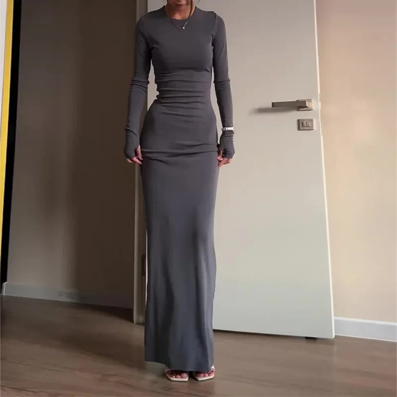 🍒Dresses fashion wear Long outfit  smart casual women maxi dress fitted outfit  party occasion wear No Grey Area Gorgeous Great Grey