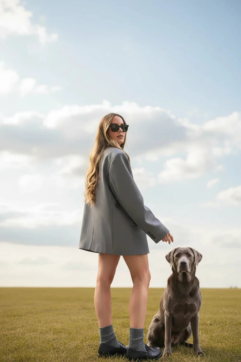 🍒Loose Jacket for women gray Asymmetric blazer with lapels long sleeve split Jackets female designer style clothing fashion chic outwear    Always Be In Line For An Asymmetric