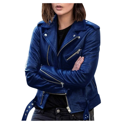 🍒Faux leather moto Jackets spring autumn fashion zip up outerwear smart casual biker jacket plus size outdoor clothes Get On The Moto Bike