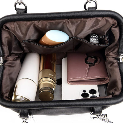 🍒Luxury large capacity pu leather women's crossbody bag Vintage style shoulder bag chain handbags for ladies Fashion carry bag