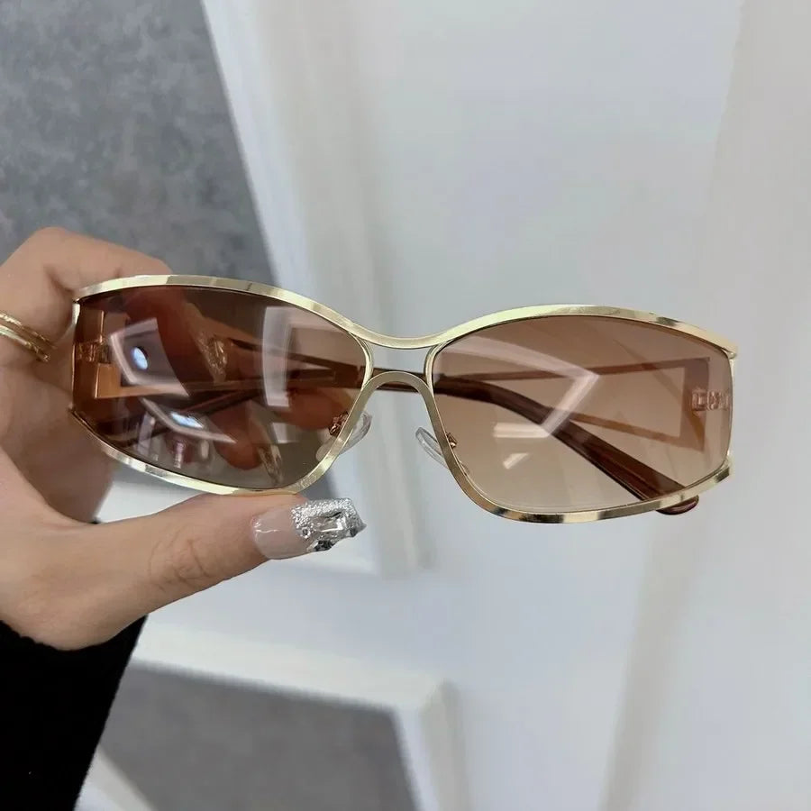 🍒Square designer sunglasses for women unisex metal frame cool eyeglasses female designer fashion eyewear DesignedTo Be Cool