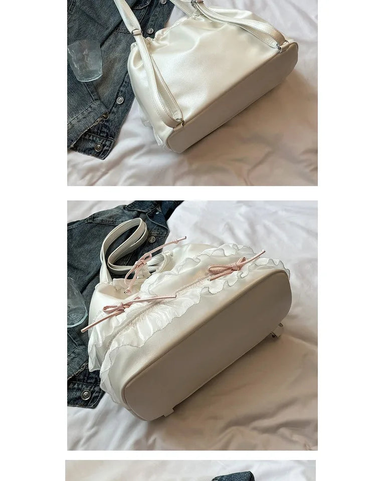 🍒Large capacity shoulder bag with bows versatile sweet girl fashion tote bag for women ballet style crossbody bag bow casual accessories