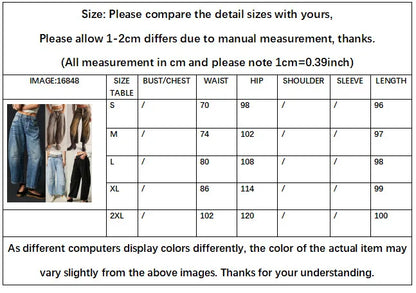 🍒Loose mid waist Jeans bleached denim style full length pants fashion solid colour trousers with pockets casual wear for women Barrels Of Style