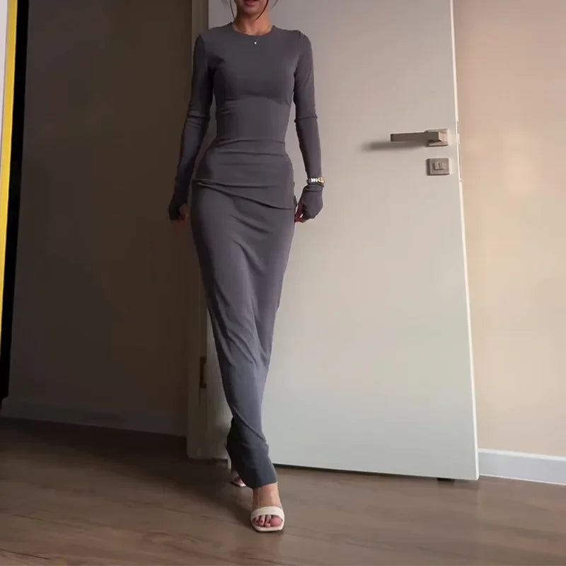🍒Dresses fashion wear Long outfit  smart casual women maxi dress fitted outfit  party occasion wear No Grey Area Gorgeous Great Grey