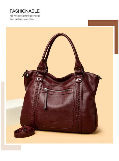 🍒Soft faux leather shoulder crossbody bags for women hot luxury handbag Designer casual tote office work bag Clever Faux Leather