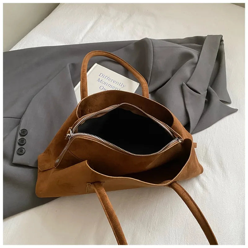 🍒Luxury faux suede bags designer handbags, special geometric layered retro shoulder bag for women axillary bags female daily commuter bag No Need To Per-suede