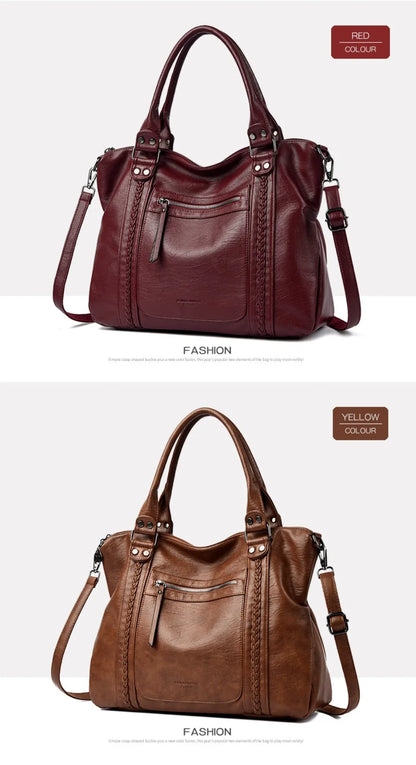 🍒Soft faux leather shoulder crossbody bags for women hot luxury handbag Designer casual tote office work bag Clever Faux Leather