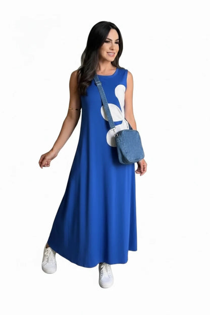 🍒Floral placement dress sleeveless summer fashion for women floral outfit printed waist hollow out maxi dress female casual wear holiday wear beach party clothing Sleeveless Back zipper vacation wear  Be A flower Girl On The Side