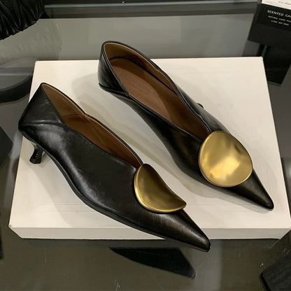 🍒Luxury gold shoes for women kitten heel shoes pointed toe foot wear low heel designer shoes fashion pumps DISCover these you wont be disaPOiNTed