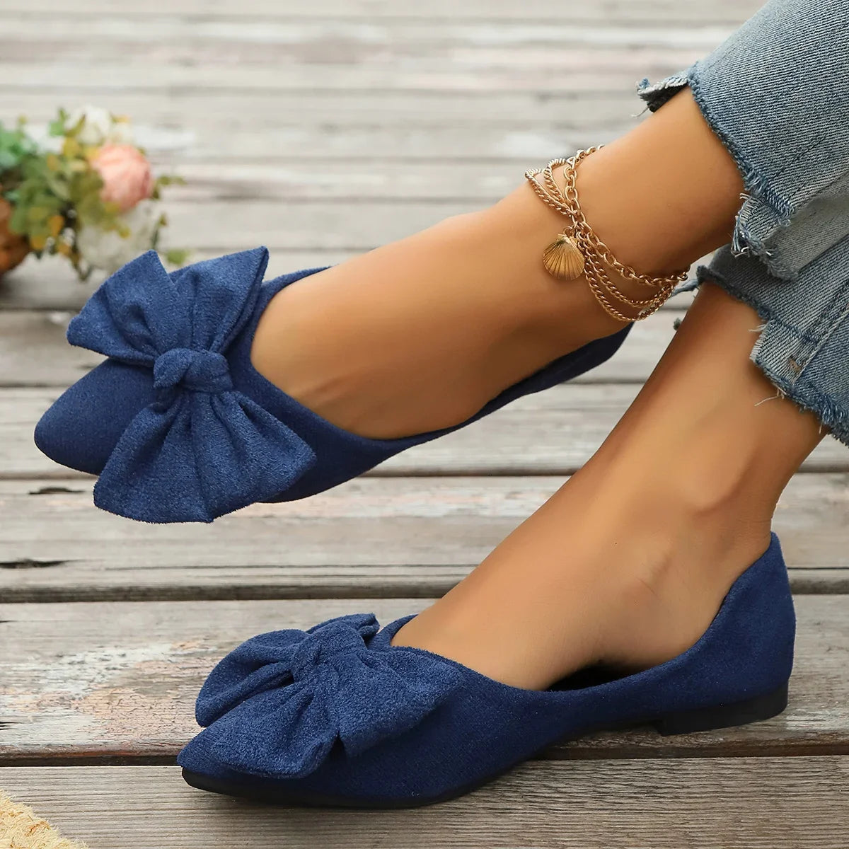 🍒Bow shoes flat fashion footwear comfortable and versatile genuine suede women's shoes smart casual simple wear-resistant flat occasion footwear for partes bottom bow outdoor slippers Walk BOW-ldly In Your Bows