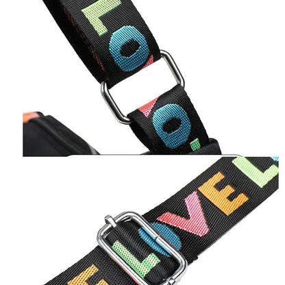 🍒Womens handbag oxford fabric bag large capacity crossbody with multiple compartments fashion accessory casual carry bag with colourful font Get A Handle On Love