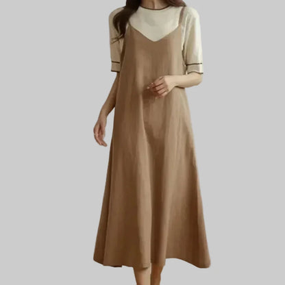 🍒Elegant Loose dresses for women sleeveless fashion clothes  for summer outfits with spaghetti straps cotton rich clothing Cash Ceeper Casuals